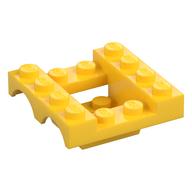 Vehicle Base 4 x 4 x 1 1/3 with Wheel Arches, 2 x 2 Recessed Center and Hole (Yellow)