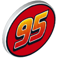 Road Sign Clip-on 2 x 2 Round with '95' Print (White)