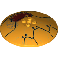 Dish 8 x 8 Inverted [Radar] with 'TIVAN' and '28MB' Golden Drone Print (Bright Light Orange)