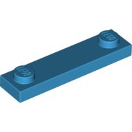 Plate Special 1 x 4 with 2 Studs, 3 Bottom Tubes (Dark Azure)