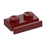 Plate Special 1 x 2 with Door Rail (Dark Red)