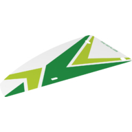 Sail, Triangular, 10 x 19 with Green and Lime Chevrons Print (Trans-Clear)