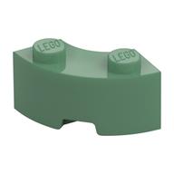 Brick Round Corner 2 x 2 Macaroni with Stud Notch and Reinforced Underside [New Style] (Sand Green)