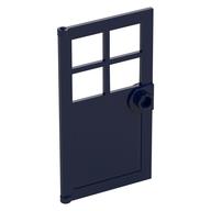 Door 1 x 4 x 6 with 4 Panes and Stud Handle (Dark Blue)