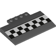 Brick Curved 5 x 8 x 2/3 with Checkered Print (Dark Bluish Gray)