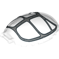 Windscreen 8 x 6 x 2 1/3 Bubble Canopy with Handle with Silver Frame, 6 Windows Print (Trans-Clear)