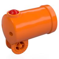 Duplo Cannon, Shooting with Axle Hole and Red Firing Button (Orange)