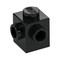 Brick Special 1 x 1 with Studs on 2 Adjacent Sides (Black)