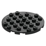 Plate Round 6 x 6 with Hole (Black)
