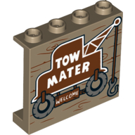 Panel 1 x 4 x 3 with Tow Maters Welcome Print (Dark Tan)