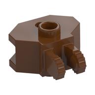 Hinge 1 x 2 Locking with 2 Fingers and Towball Socket, 9 Teeth (Reddish Brown)