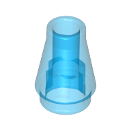Cone 1 x 1 [No Top Groove] (Trans-Dark Blue)