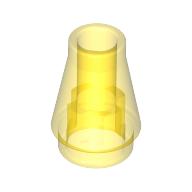 Cone 1 x 1 [No Top Groove] (Trans-Yellow)