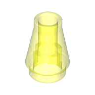 Cone 1 x 1 [No Top Groove] (Trans-Neon Green)