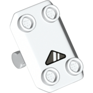 Plate Special / Shield Rectangular, 4 Studs with Window Print (White)