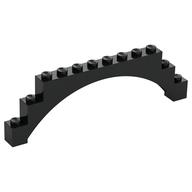 Brick Arch 1 x 12 x 3 Raised Arch with 5 Cross Supports (Black)