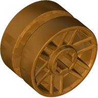 Wheel 14mm D. x 9.9mm with Centre Groove, Fake Bolts and 6 Spokes (Metallic Gold)