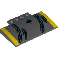 Brick Curved 5 x 8 x 2/3 with Oil stain and Tire Marks Print (Dark Bluish Gray)