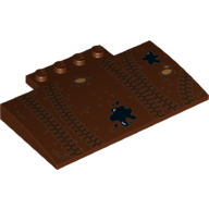 Brick Curved 5 x 8 x 2/3 with Tire Tracks and Oil Splotches Print (Reddish Brown)