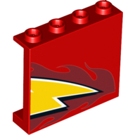 Panel 1 x 4 x 3 with Lightning Bolt Print (Red)
