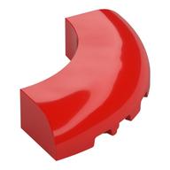 Brick Round Corner 5 x 5 x 1 Curved, Bottom Cut Outs, No Studs, 7 Bottom Tubes (Red)