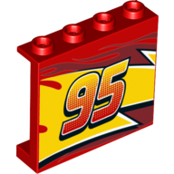 Panel 1 x 4 x 3 with 95 Print (Red)