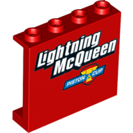 Panel 1 x 4 x 3 with Lightning McQueen Piston Cup Print (Red)