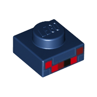 Plate 1 x 1 with Red, Purple Pixels (Minecraft) (Dark Blue)
