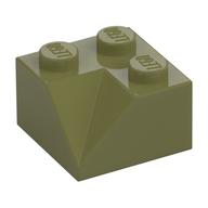 Brick Sloped 45° 2 x 2 Double Concave (Olive Green)