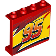 Panel 1 x 4 x 3 with 95 Print (Red)