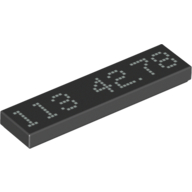 Tile 1 x 4 with White Digital Format '113' and '42.78' (Lap Time) Print (Black)