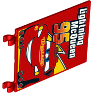 Flag 6 x 4 with Clips with Lightning McQueen 95 Print (Red)