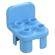Duplo Chair with 4 Studs and Rounded Back (Bright Light Blue)