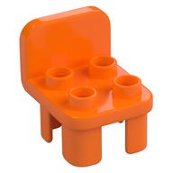 Duplo Chair with 4 Studs and Rounded Back (Orange)