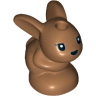 Animal, Rabbit / Bunny, Baby Sitting with Black Eyes and Black Nose Print (Medium Nougat)