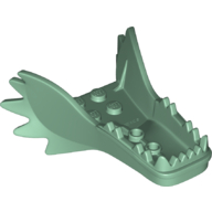 Creature Body Part, Dragon Head Lower Jaw with Fangs and Spikes (Ninjago) (Sand Green)