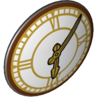 Shield Round Bowed with Clock Print (Black)