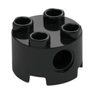 Brick Round 2 x 2, Pin Holes (Black)