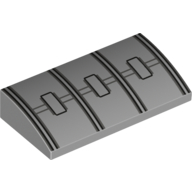 Brick Curved 2 x 4 x 2/3 No Studs with Black Lines and 3 Hatches Print (Light Bluish Gray)