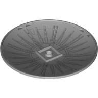 Dish 10 x 10 Inverted (Radar) with Radiating Spokes Print on Concave Side (Millennium Falcon UCS - 2nd edition) (Light Bluish Gray)