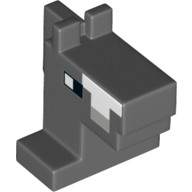 Animal Body Part, Horse Head 1 x 2 with Light Bluish Gray Nose Print (Dark Bluish Gray)
