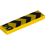 Tile 1 x 4 with Warning arrows and 04 Print (Yellow)