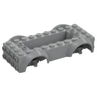 Vehicle Base 4 x 10 x 2 1/2 with Mudguards, Wheel Pins and 6 x 2 Centre Recess with 3 Holes, Light Bluish Gray Wheel Holders (Light Bluish Gray)