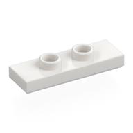 Plate Special 1 x 3 with 2 Studs with Groove and Inside Stud Holder (Jumper) (White)