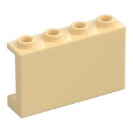 Panel 1 x 4 x 2 with Side Supports - Hollow Studs (Tan)