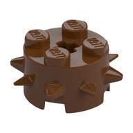 Brick Round 2 x 2 Special with Spikes (Reddish Brown)