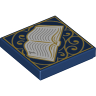 Tile 2 x 2 with Open Book Print (Dark Blue)