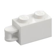 Brick Special 1 x 2 with Vertical Closed Handle on Edge (White)