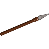 Weapon Pike / Spear Elaborate with Flat Silver Tip (Reddish Brown)