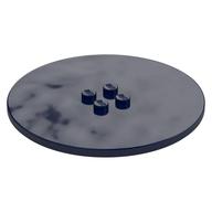 Plate Special Round 8 x 8 with 2 x 2 Center Studs with Groove (Dark Blue)